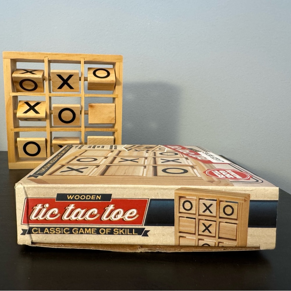 Wooden Tic Tac Toe Game (new in box) rustic decorative decor - Picture 3 of 8